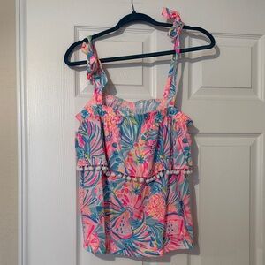 Lilly Pulitzer Pink and Blue Tropical Camisole